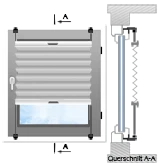 Op het raamkozijn met klemsteunen (zonder boren)